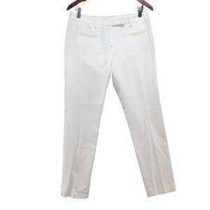 True Royal Dress Pants Womens 42 8 White Mid Rise Skinny Ankle Business Career